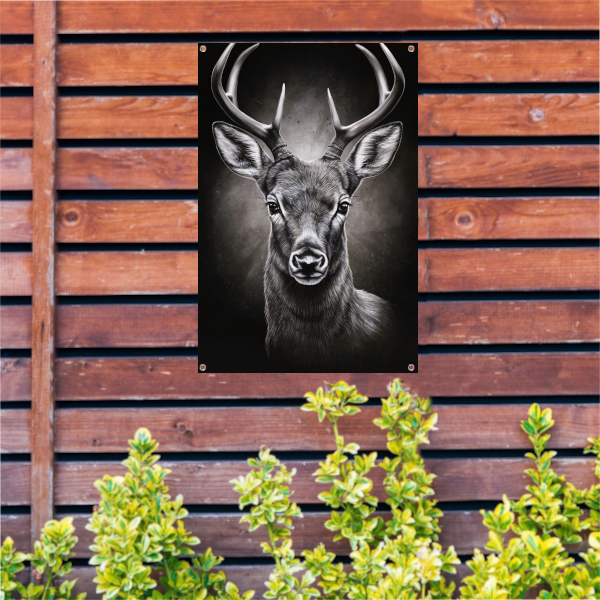 Hyperrealistisch Portret van een Majestueus Hert tuinposter
