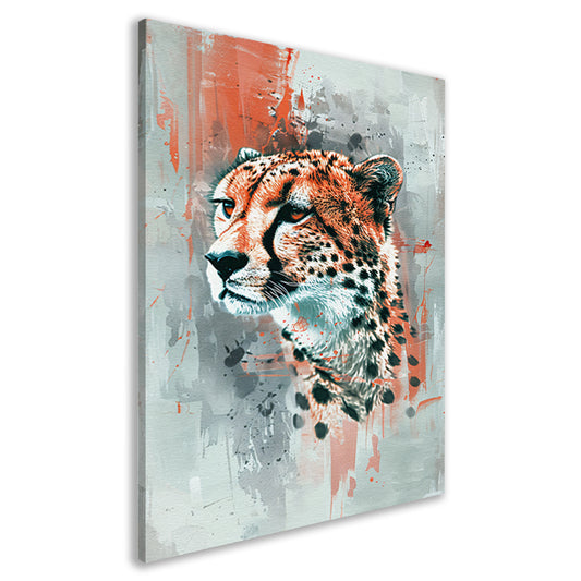 Digitale kunst van cheeta op abstracte achtergrond canvas