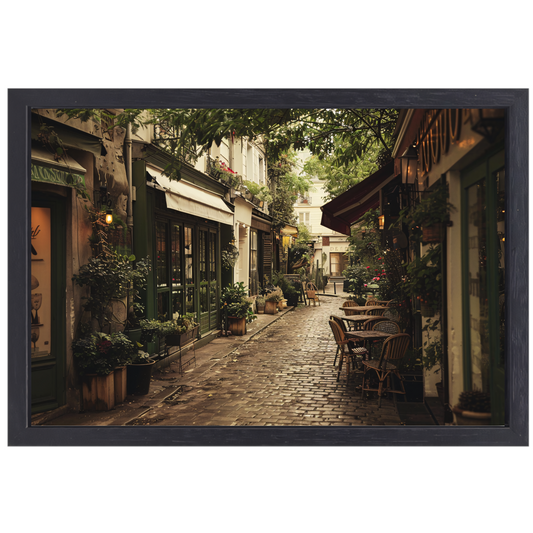 Modern terras met strakke lijnen canvas met baklijst