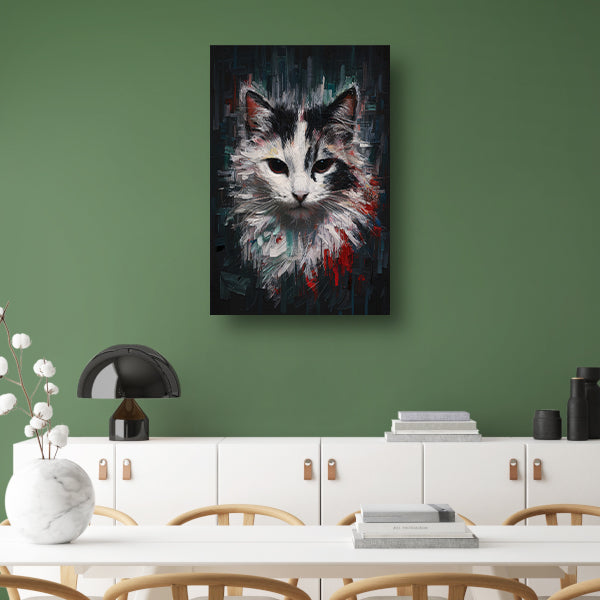Blik van een Abstracte Kat in Kleur canvas
