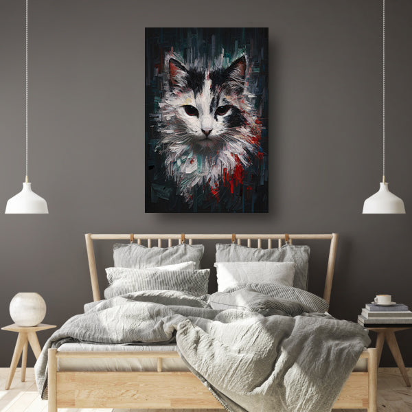 Blik van een Abstracte Kat in Kleur canvas