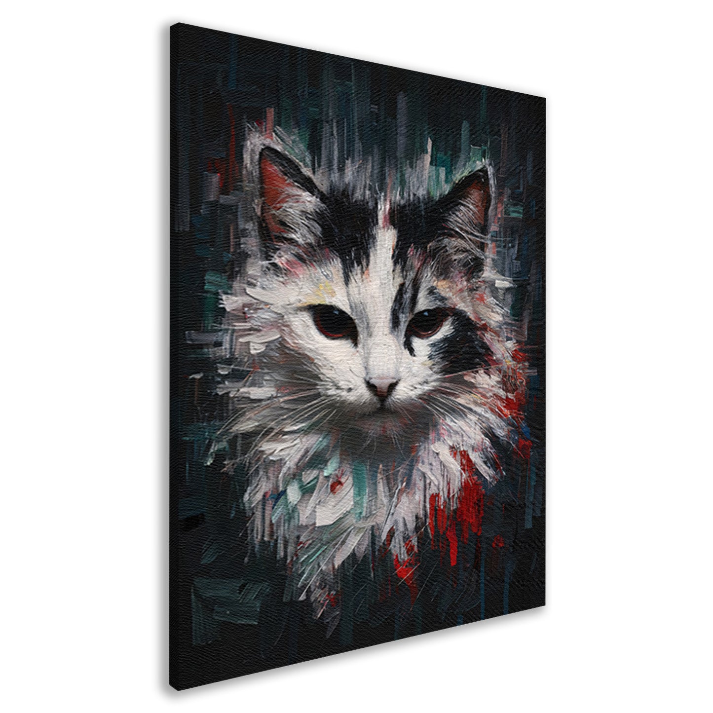 Blik van een Abstracte Kat in Kleur canvas