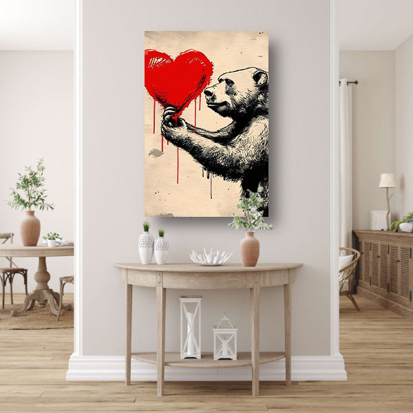 Beer met een bloedend hart poster