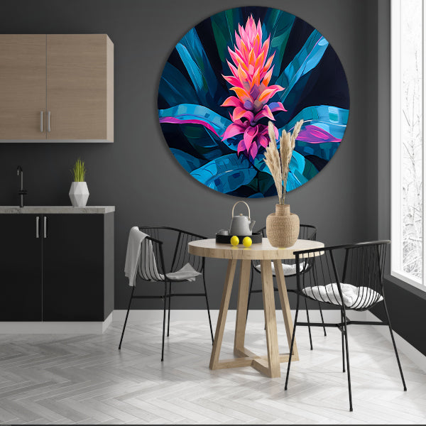 Abstracte bloem met kleurrijke bladeren forex muurcirkel
