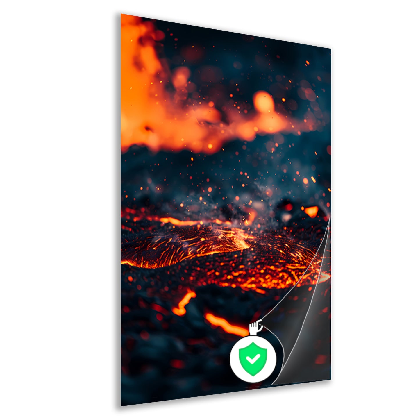 Abstracte Lava Stroom in Vuur en Vlam poster