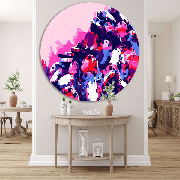 Abstracte kleurrijke pokerchips compositie forex muurcirkel