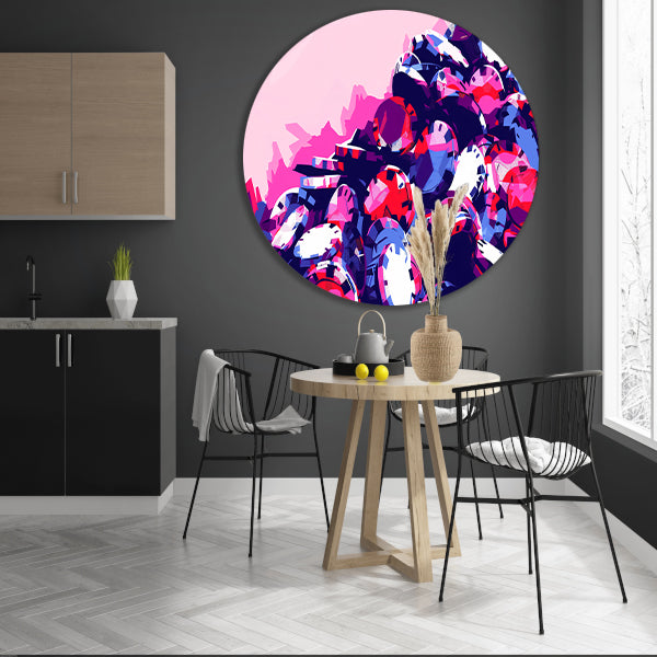 Abstracte kleurrijke pokerchips compositie forex muurcirkel