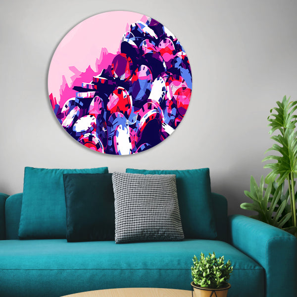 Abstracte kleurrijke pokerchips compositie forex muurcirkel