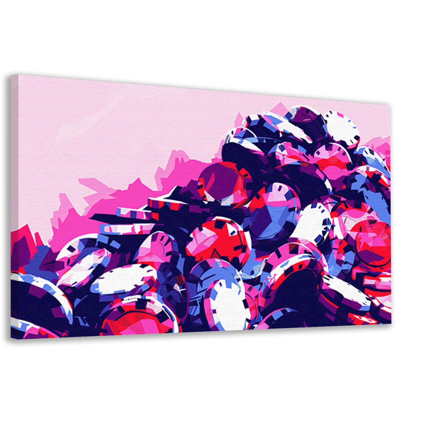 Abstracte kleurrijke pokerchips compositie canvas