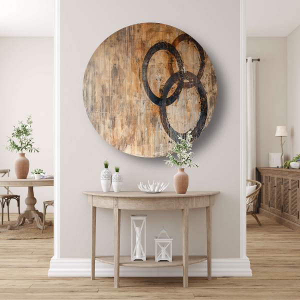 Abstracte Interpretatie van Olympische Eenheid aluminium muurcirkel