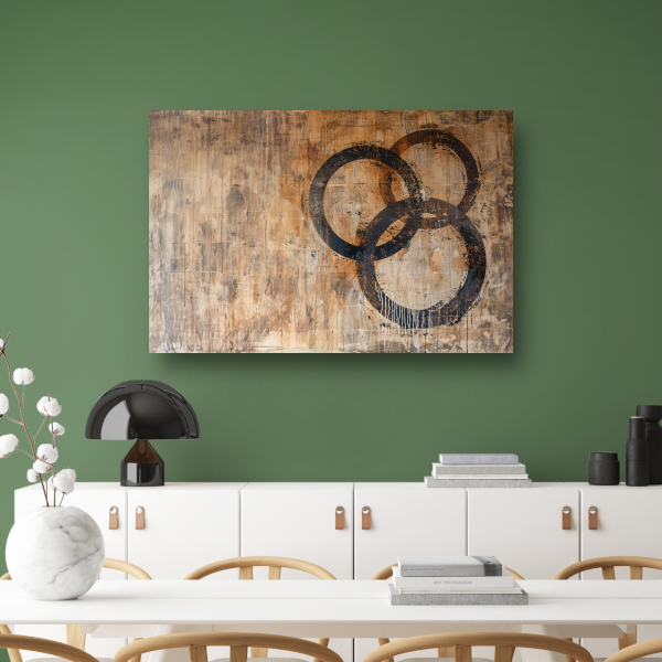 Abstracte Interpretatie van Olympische Eenheid canvas met baklijst