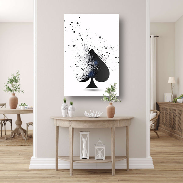 Abstract Schoppen Aas in Zwart-Witte Explosie canvas
