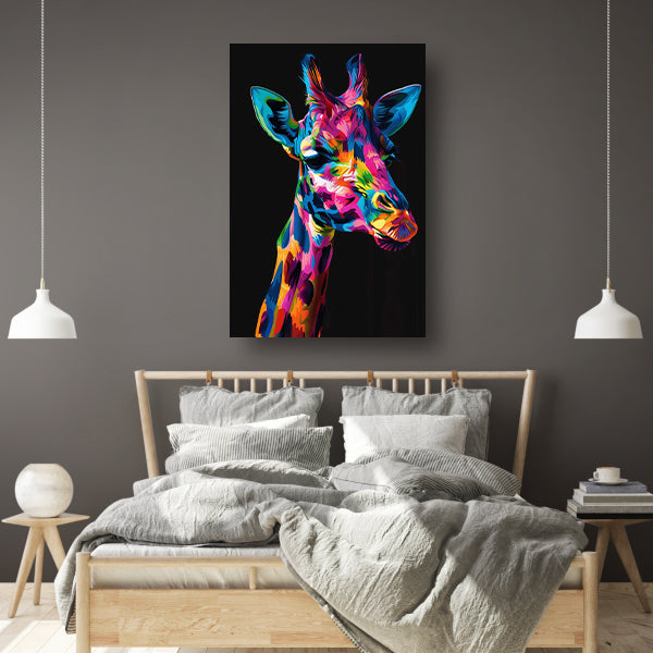 Kleurrijke Pop Art Giraf Portret poster
