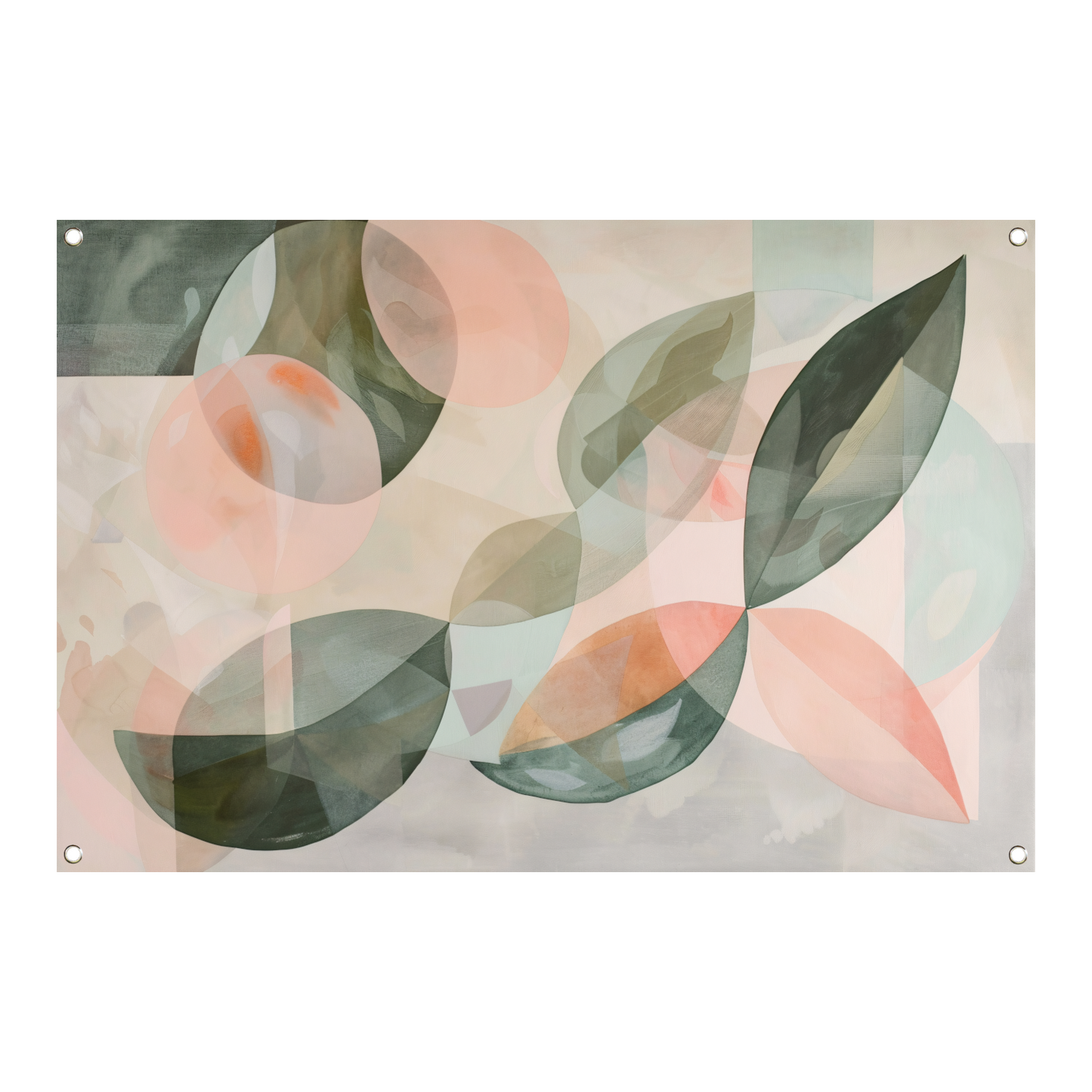 Zachte pasteltinten en botanische abstractie tuinposter