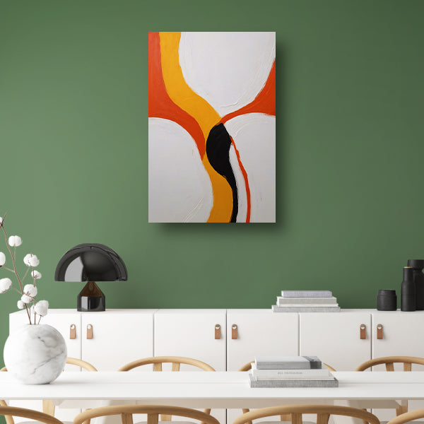 Kleurrijke abstracte vormen en lijnenspel canvas