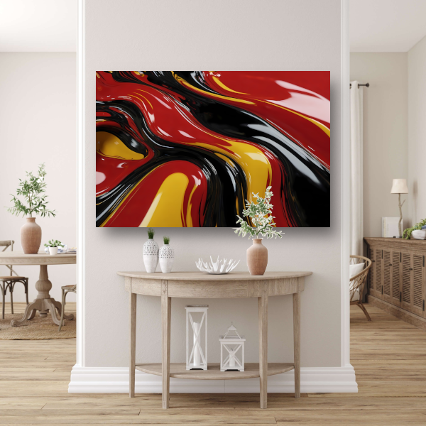 Dynamische Abstracte Samensmelting van Kleuren canvas met baklijst