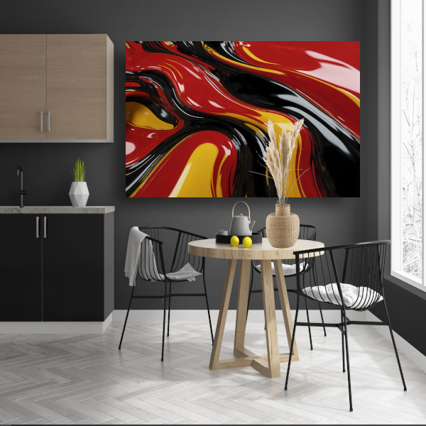 Dynamische Abstracte Samensmelting van Kleuren canvas met baklijst