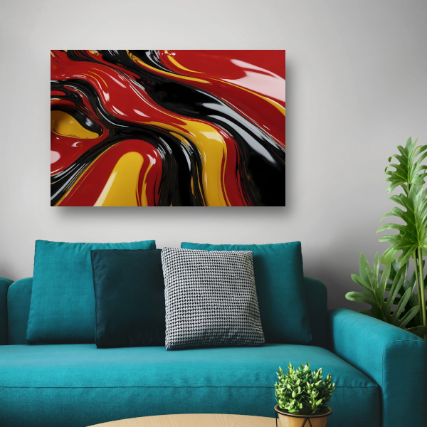 Dynamische Abstracte Samensmelting van Kleuren canvas met baklijst