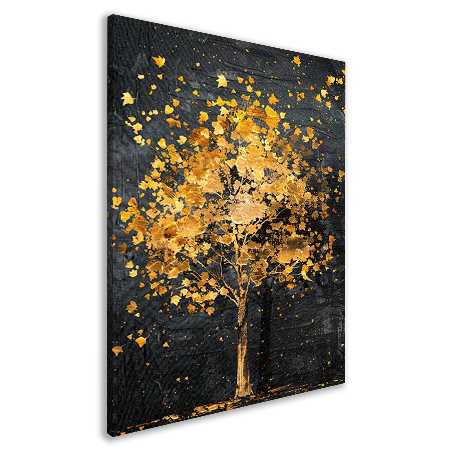 Gouden boom met glinsterende bladeren canvas