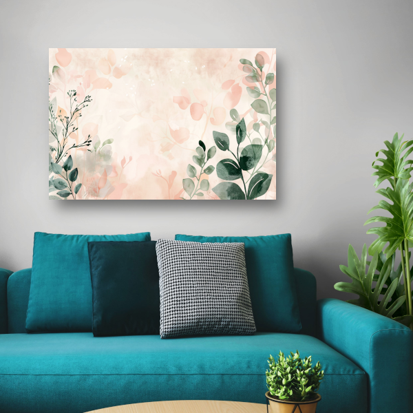 Abstracte natuur in pasteltinten ontwerp canvas