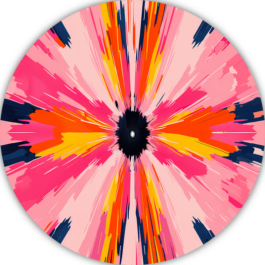 Abstracte paraplu met zwevende kleuren aluminium muurcirkel