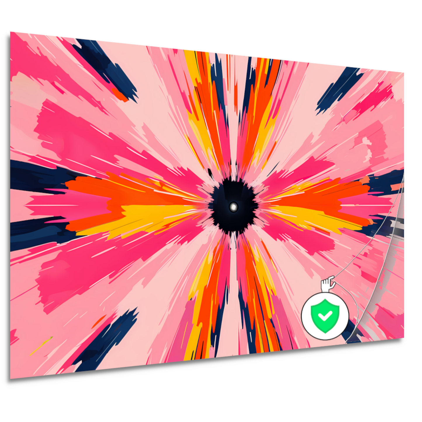 Abstracte paraplu met zwevende kleuren poster
