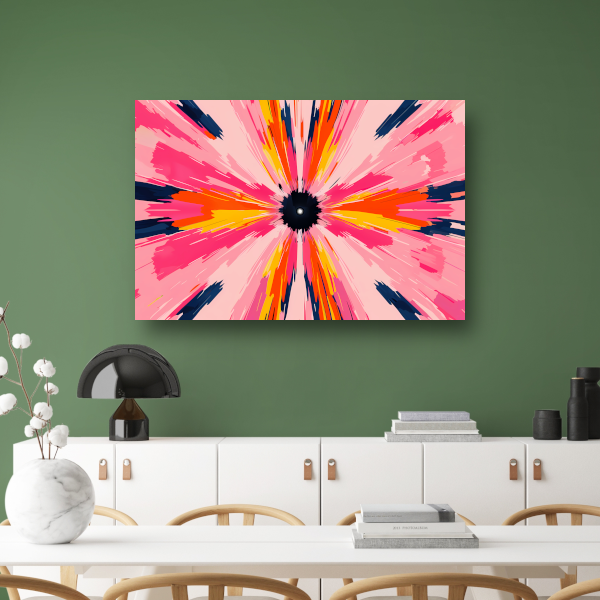 Abstracte paraplu met zwevende kleuren canvas