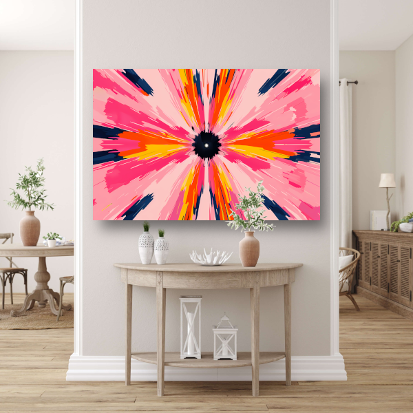 Abstracte paraplu met zwevende kleuren canvas