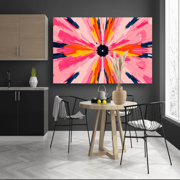 Abstracte paraplu met zwevende kleuren canvas