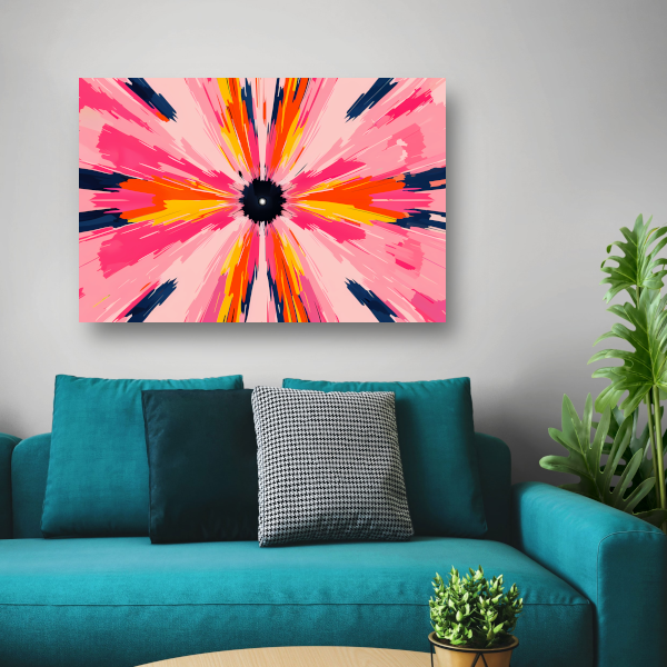 Abstracte paraplu met zwevende kleuren canvas