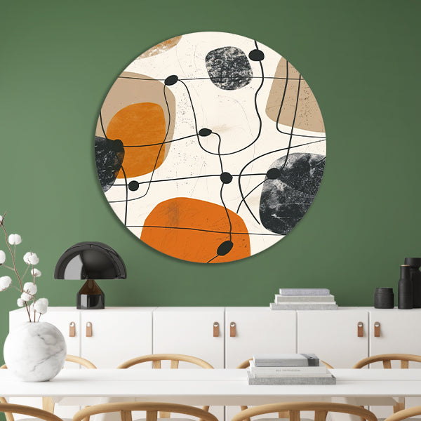 Abstract compositie met organische vormen en lijnen. forex muurcirkel