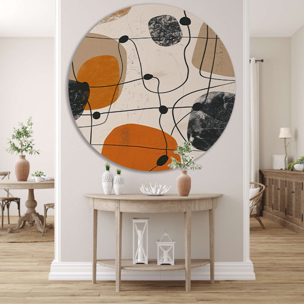 Abstract compositie met organische vormen en lijnen. forex muurcirkel