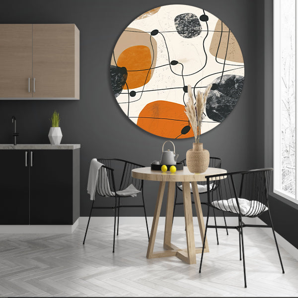 Abstract compositie met organische vormen en lijnen. forex muurcirkel