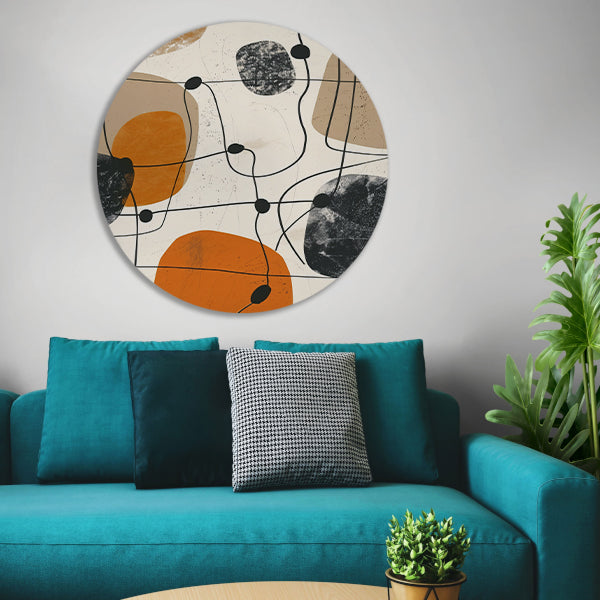 Abstract compositie met organische vormen en lijnen. forex muurcirkel