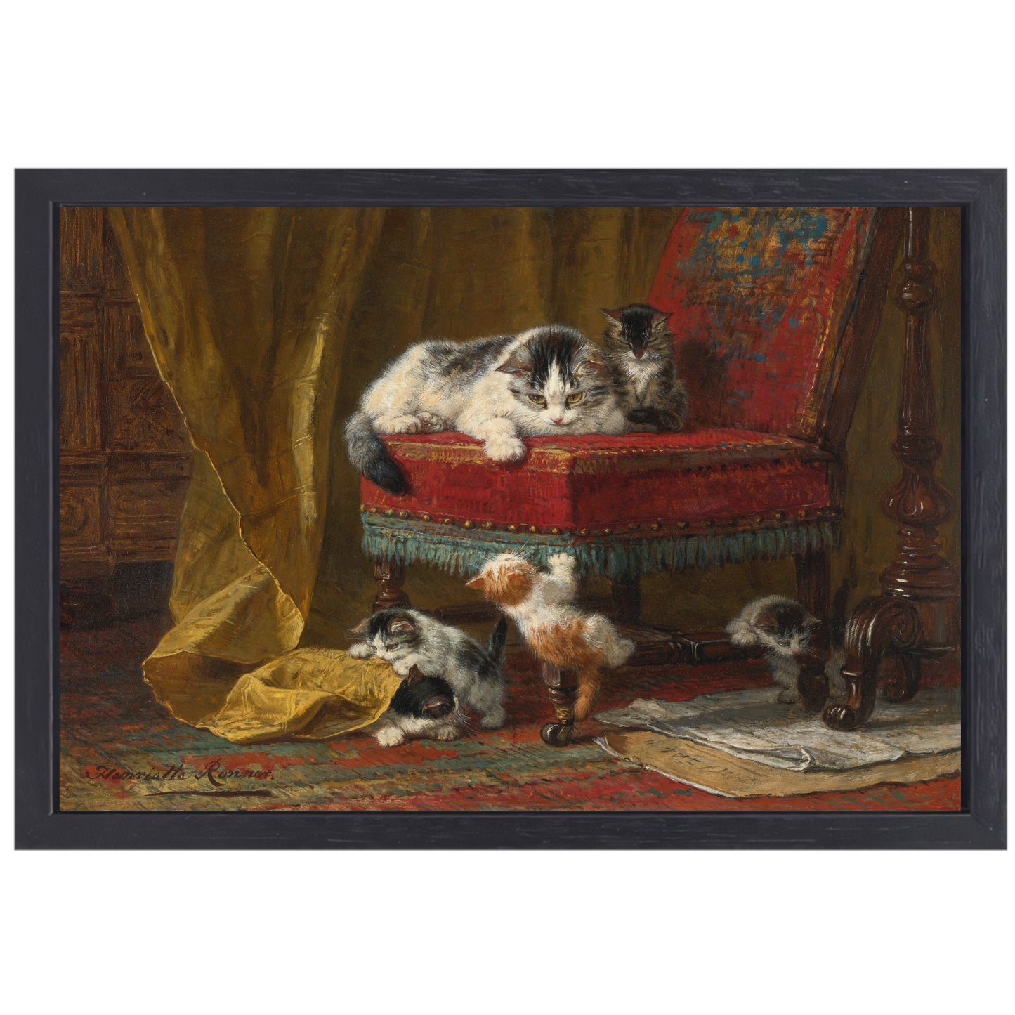 Moeders trots - Henriëtte Ronner-Knip canvas met baklijst