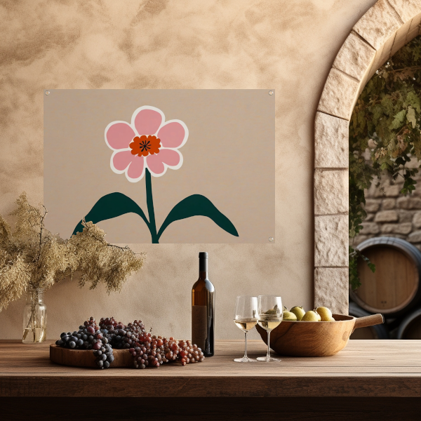 Eenvoudige Elegantie van een Roze Bloesem tuinposter