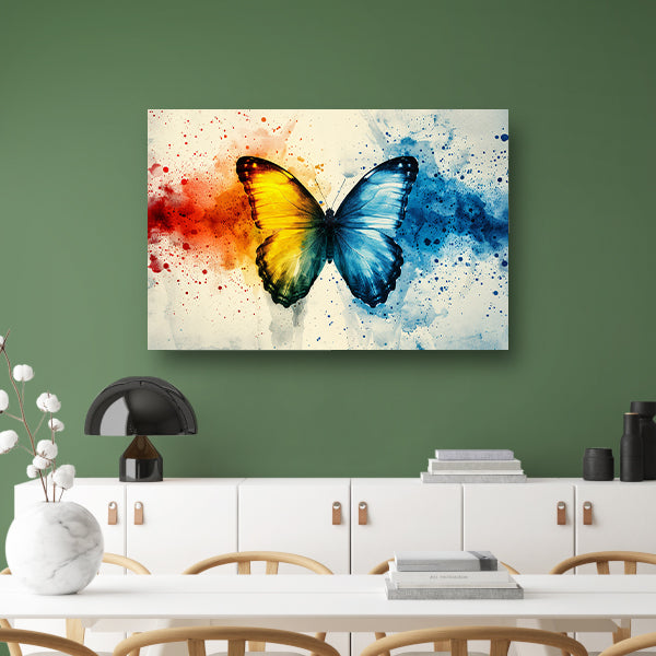 Kleurrijke vlinder met abstracte achtergrond poster