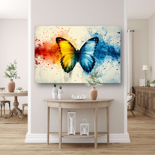 Kleurrijke vlinder met abstracte achtergrond poster