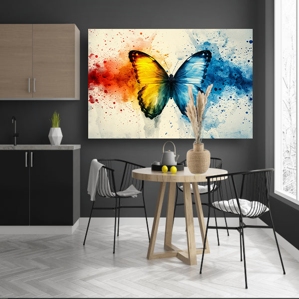 Kleurrijke vlinder met abstracte achtergrond poster