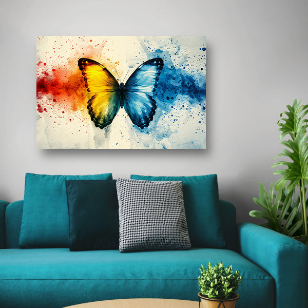 Kleurrijke vlinder met abstracte achtergrond poster