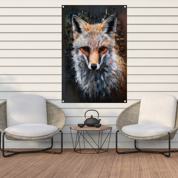 Abstracte Expressie van een Kleurrijke Vos tuinposter