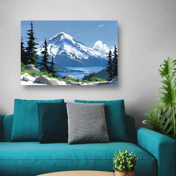 Eeuwige Sneeuwtop canvas met baklijst