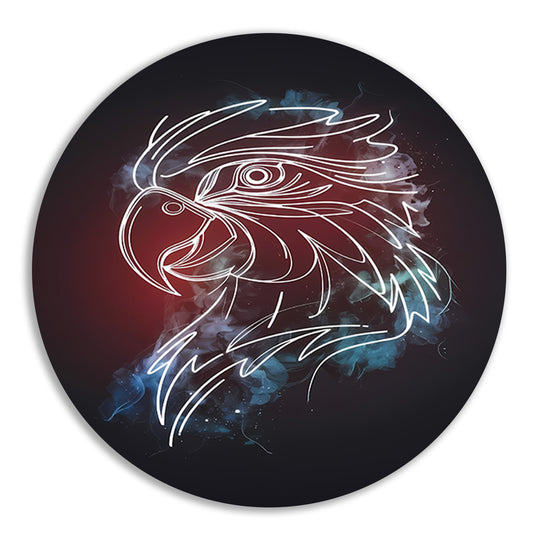 Dynamische Abstracte Adelaar in Kleur aluminium muurcirkel