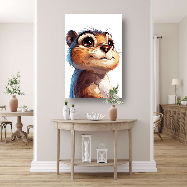 Digitale kunst van een nieuwsgierige eekhoorn acrylglas