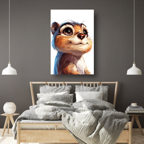 Digitale kunst van een nieuwsgierige eekhoorn acrylglas