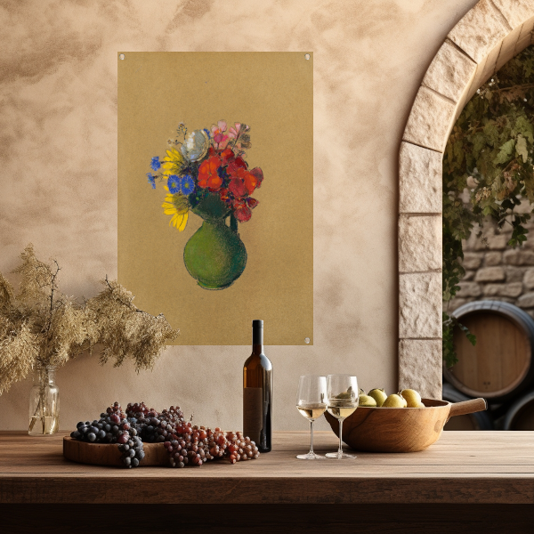 Geraniums en veldbloemen - Odilon Redon tuinposter