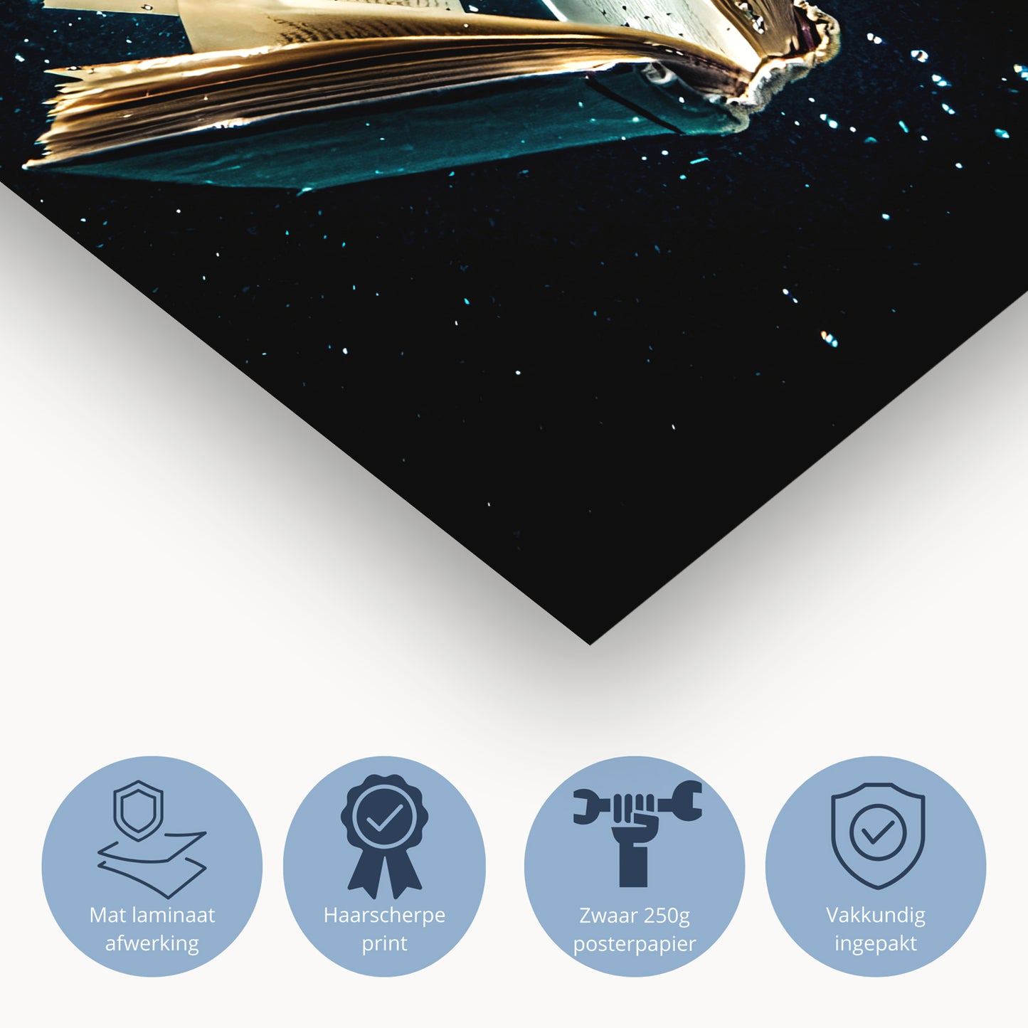 Dromerige boeken onder water poster