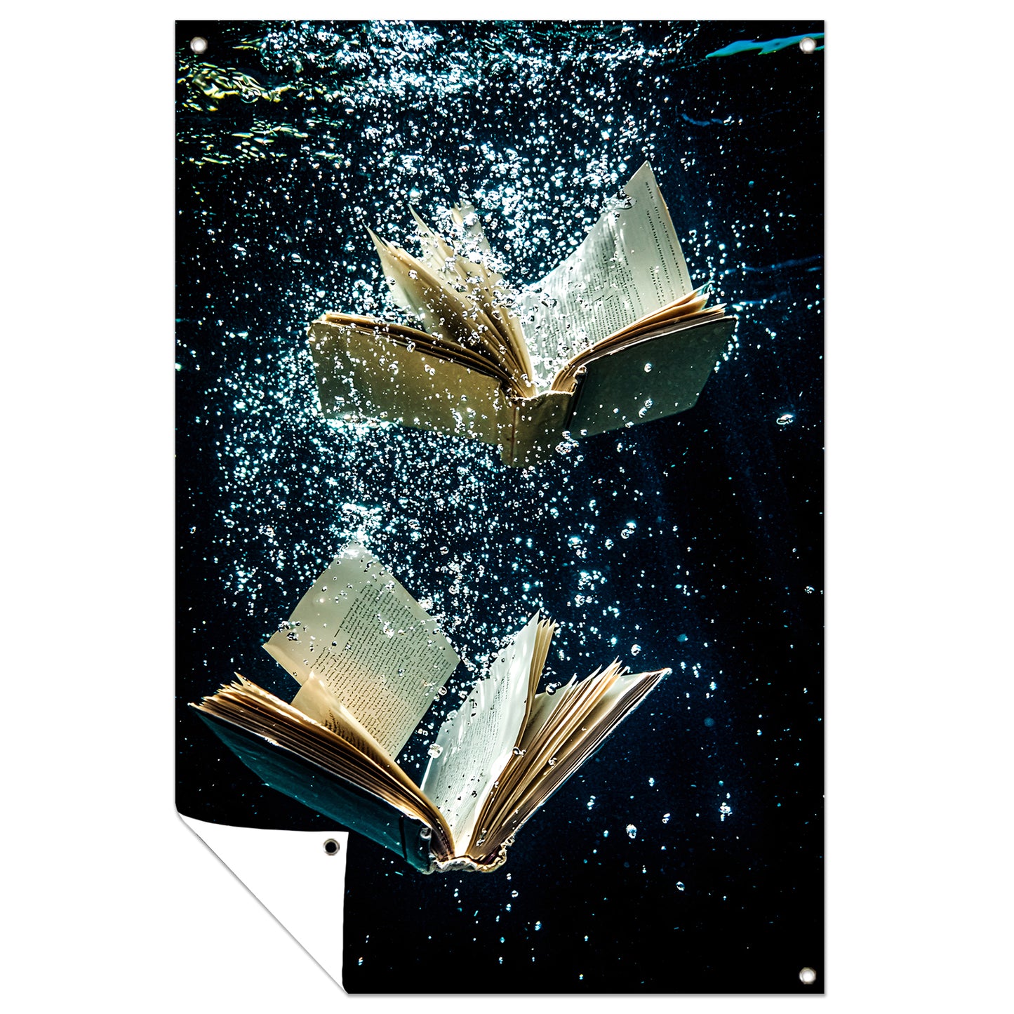 Dromerige boeken onder water tuinposter