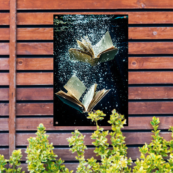 Dromerige boeken onder water tuinposter