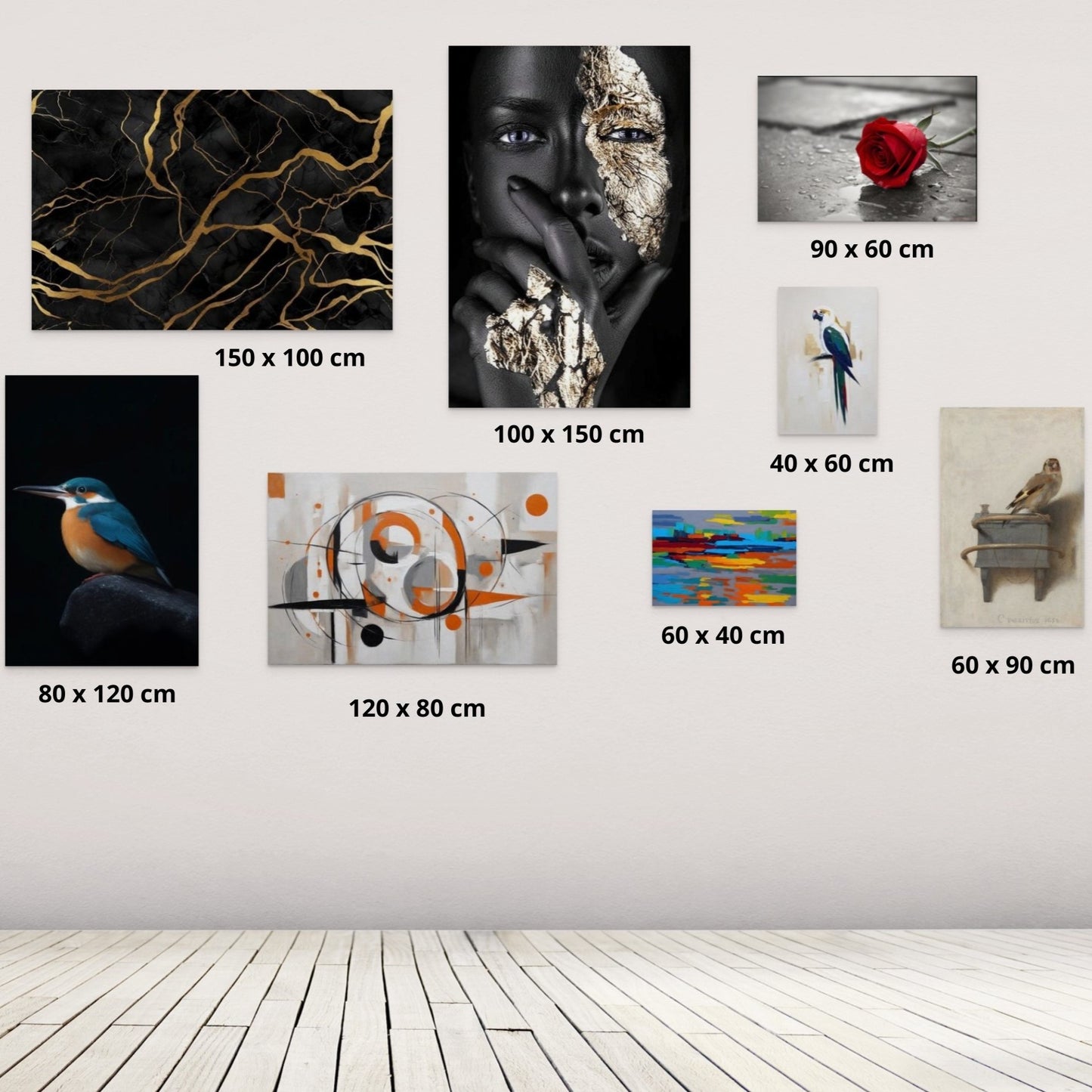 Eenzame figuur in Herfstbos met Rode Mantel canvas